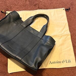 Antoine & Lili Black Leather Tote Bag